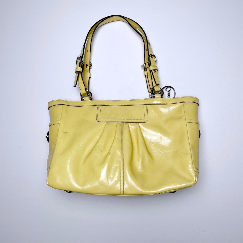 Coach Yellow Patent Leather Tote Bag